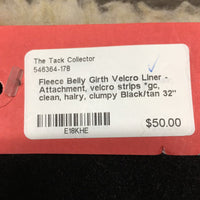 Fleece Belly Girth Velcro Liner - Attachment, velcro strips *gc, clean, hairy, clumpy
