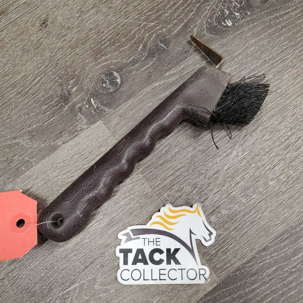 Plastic Hoof Pick, Bristle Brush *fair, dirty, rusty, bent bristles