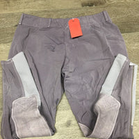 v.light Euroseat Breeches, Side Zip *gc, mnr stains, snags, older, pills*DYED *wash separately
