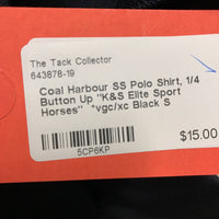 SS Polo Shirt, 1/4 Button Up "K&S Elite Sport Horses" *vgc/xc
