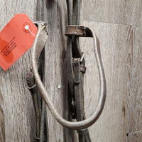 Flat & Rsd Leather Bridle *fair/gc, mismatched, dirty, dents, loose & tight keeprs, bent browband, creases, dry
