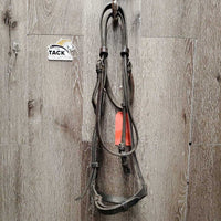 Flat & Rsd Leather Bridle *fair/gc, mismatched, dirty, dents, loose & tight keeprs, bent browband, creases, dry
