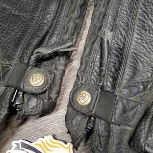 V.Hvy Leather Half Chaps *gc, stiff/sticky zippers, rubs, dirty, scraped edges, lining stain