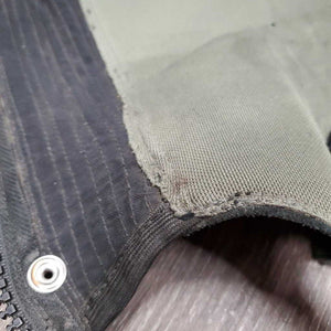 V.Hvy Leather Half Chaps *gc, stiff/sticky zippers, rubs, dirty, scraped edges, lining stain