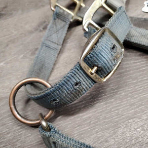 Thick Nylon Halter *fair, v.dirty, stiff, stains, faded, hole & edge rubs & frays