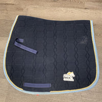 Thick Quilt Jumper Saddle Pad, 1x piping *gc, mnr dirt, stains, hair, threads
