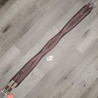 Neoprene & Nylon Web Girth, 2x els, Center D Ring *fair/gc, clean & dirty, faded, residue, holey edges, frayed elastic, hairy seams
