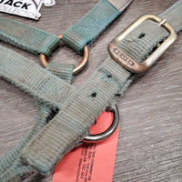 Thick Nylon Halter *gc/fair, faded, edge rubs & frays, stains, snags, discolored, rubbed

