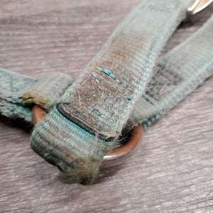 Thick Nylon Halter *gc/fair, faded, edge rubs & frays, stains, snags, discolored, rubbed