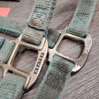 Thick Nylon Halter *gc/fair, faded, edge rubs & frays, stains, snags, discolored, rubbed
