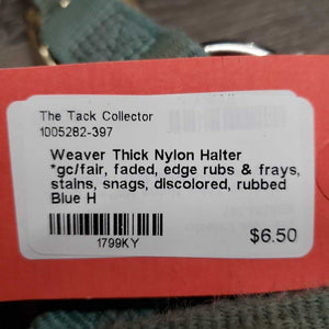 Thick Nylon Halter *gc/fair, faded, edge rubs & frays, stains, snags, discolored, rubbed