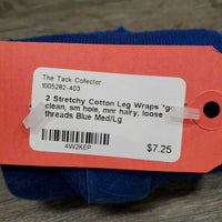 2 Stretchy Cotton Leg Wraps *gc, clean, sm hole, mnr hairy, loose threads

