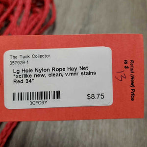 Lg Hole Nylon Rope Hay Net *xc/like new, clean, v.mnr stains