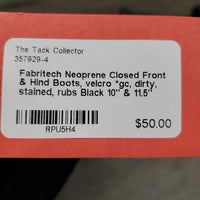 Neoprene Closed Front & Hind Boots, velcro *gc, dirty, stained, rubs
