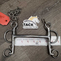 SS Mullen Mouth Pelham Bit, chain *gc, clean, scratches, film, stains

