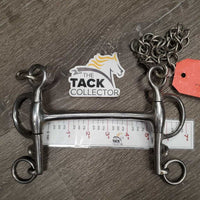 SS Mullen Mouth Pelham Bit, chain *gc, clean, scratches, film, stains