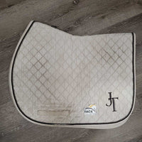 Quilt Saddle Pad, embroidery, 2x piping *fair, dingy, stains, threads pilly, rubbed edges, torn piping, threads, mnr holes
