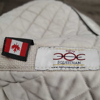 Quilt Saddle Pad, embroidery, 2x piping *fair, dingy, stains, threads pilly, rubbed edges, torn piping, threads, mnr holes
