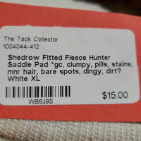 Fitted Fleece Hunter Saddle Pad *gc, clumpy, pills, stains, mnr hair, bare spots, dingy, dirt?
