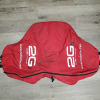 Saddle Bag, Shoulder Pad *broken tab, NO Shoulder Strap, fair, dirt/stains, hair, snags, holes, binding: rubs & torn

