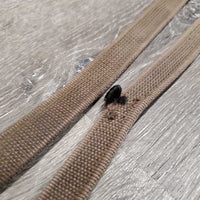 Rubber Web Reins *fair, removed finger stoppers, slices, faded, snags, frays, curled edges
