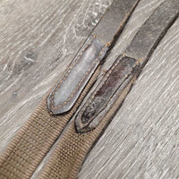 Rubber Web Reins *fair, removed finger stoppers, slices, faded, snags, frays, curled edges

