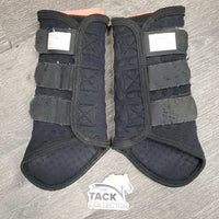 Pr Closed Boots *gc, mnr hair, stains, v.hairy velcro, clean, residue, faded, rubs