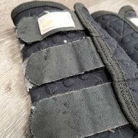 Pr Closed Boots *gc, mnr hair, stains, v.hairy velcro, clean, residue, faded, rubs