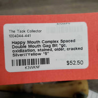 Complex Spaced Double Mouth Gag Bit *gc, oxidization, stained, older, cracked
