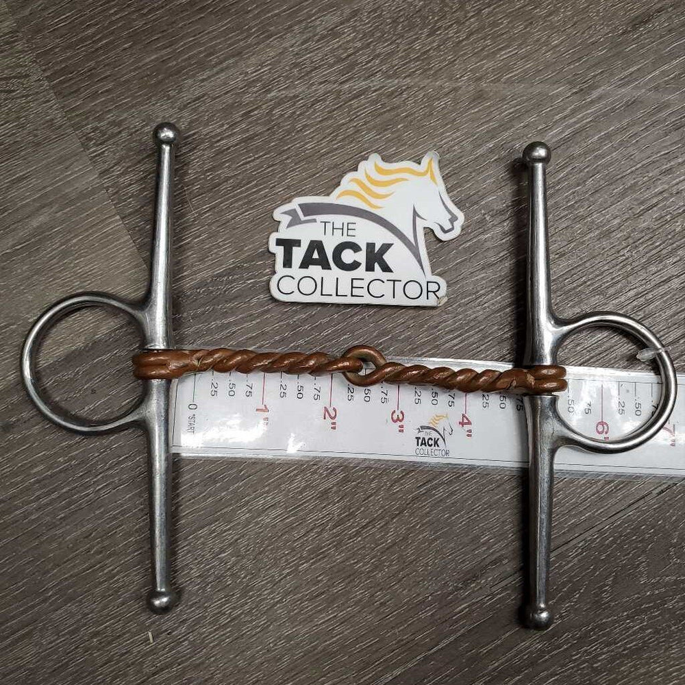 Single Twisted Wire Full Cheek Snaffle Bit *gc/fair, clean, residue, chews/flattened, scratches