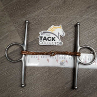 Single Twisted Wire Full Cheek Snaffle Bit *gc/fair, clean, residue, chews/flattened, scratches
