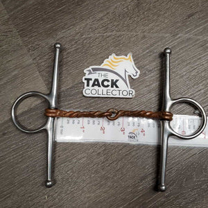 Single Twisted Wire Full Cheek Snaffle Bit *gc/fair, clean, residue, chews/flattened, scratches