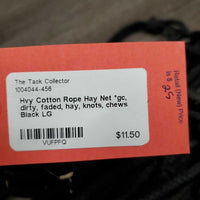 Hvy Cotton Rope Hay Net *gc, dirty, faded, hay, knots, chews