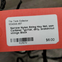Narrow Nylon String Hay Net, xsm Caribiner *gc/fair, dirty, broken/cut strings
