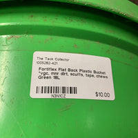 Flat Back Plastic Bucket *vgc, mnr dirt, scuffs, tape, chews
