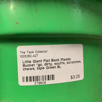 Flat Back Plastic Bucket *gc, dirty, scuffs, scratches, chews, tape
