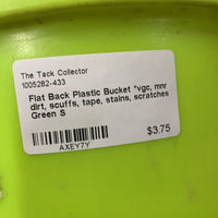 Flat Back Plastic Bucket *vgc, mnr dirt, scuffs, tape, stains, scratches
