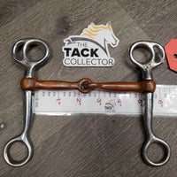 SS Tom Thumb Bit *fair, dirty, v.chewed, stains, residue, rust, oxidized, dented