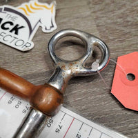 SS Tom Thumb Bit *fair, dirty, v.chewed, stains, residue, rust, oxidized, dented
