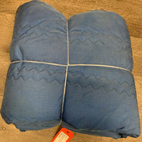Med Quilt Stable Blanket, 2 legs *gc, older, mnr hair, dirt, faded, loose stitiching, stains
