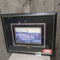 Pr Fox Hunt Prints of H.Aiken Concord Industry Integrita Painting, Matted & Wood Frame *gc, chips, scrapes, paper rips, smudges
