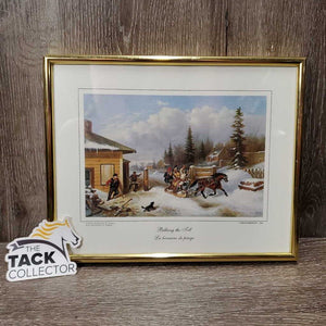 "Settlers, Horse & Sleigh" & "Bilking the Toll" from the Collection of KR Thomas - Metal Framed Print *gc, scratches, mnr dirt