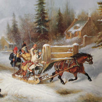 "Settlers, Horse & Sleigh" & "Bilking the Toll" from the Collection of KR Thomas - Metal Framed Print *gc, scratches, mnr dirt
