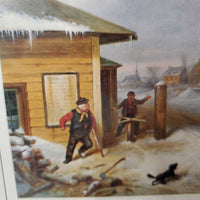 "Settlers, Horse & Sleigh" & "Bilking the Toll" from the Collection of KR Thomas - Metal Framed Print *gc, scratches, mnr dirt