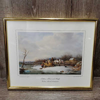 "Settlers, Horse & Sleigh" & "Bilking the Toll" from the Collection of KR Thomas - Metal Framed Print *gc, scratches, mnr dirt