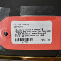 "Settlers, Horse & Sleigh" & "Bilking the Toll" from the Collection of KR Thomas - Metal Framed Print *gc, scratches, mnr dirt