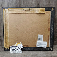 Framed & Matted Running Black Horse *gc, dirty, hairy, smudges, peeling/lifting tape
