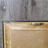 Framed & Matted Running Black Horse *gc, dirty, hairy, smudges, peeling/lifting tape
