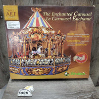 Built Art "The Enchanted Carousel"Working, box *like new, WORKS, bent box edges
