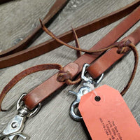 Leather Roper Reins, clips *vgc, dents, scuffs
